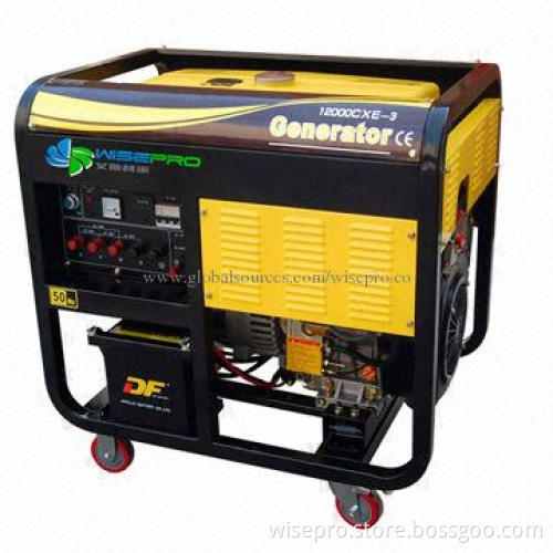 Portable diesel generator, 10kW, 10kVA, low noise, two-cylinder diesel engine, open frame